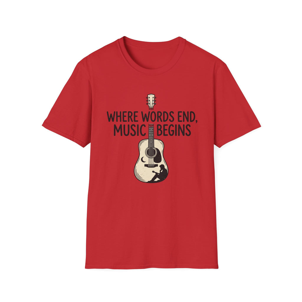Where Words End Music Begins T-Shirt