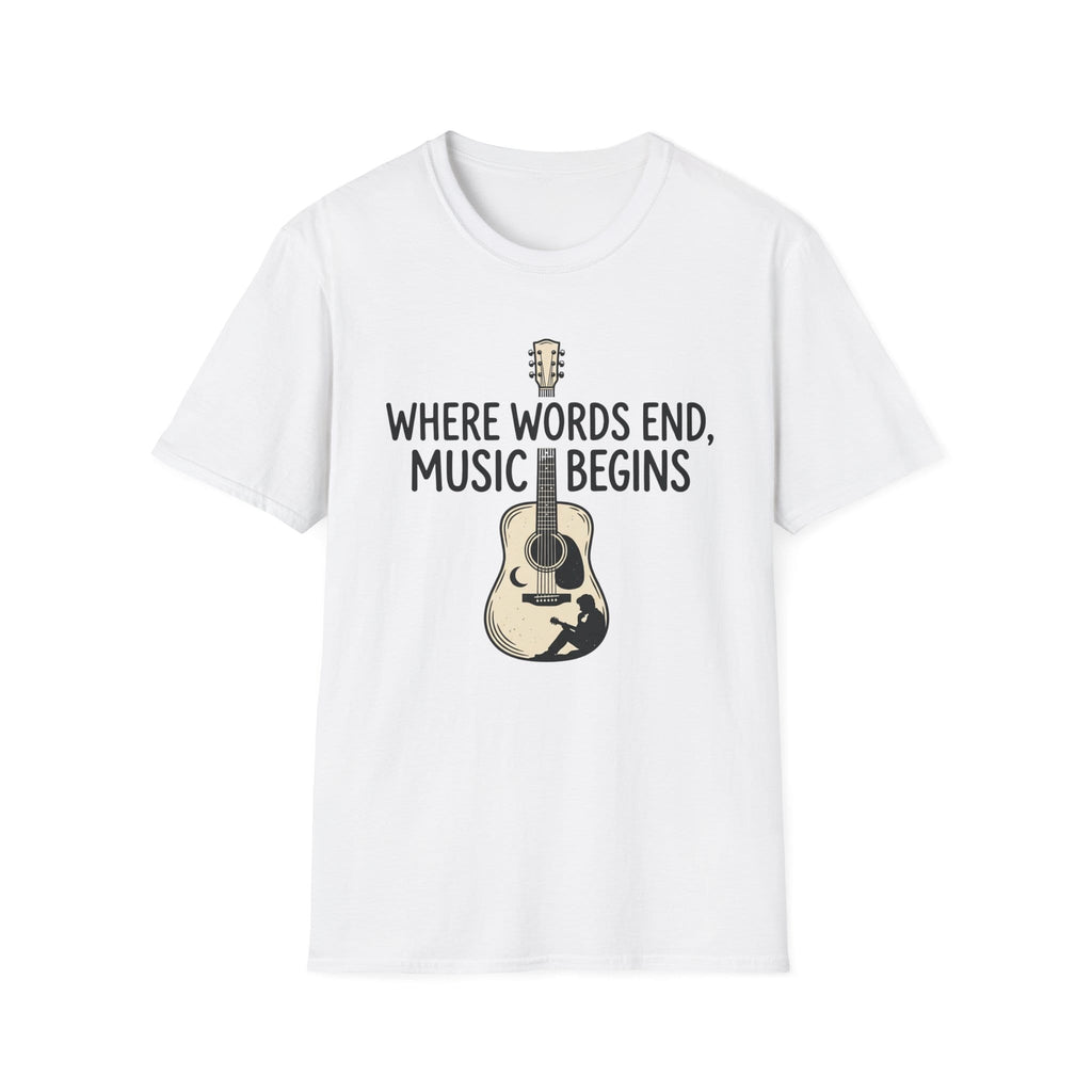 Where Words End Music Begins T-Shirt